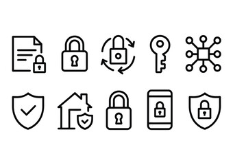 Security data protection privacy cyber safety secure network lock key shield home protection document safe