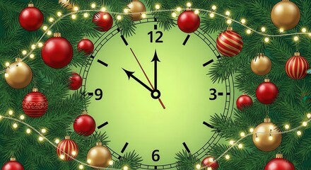 Christmas Countdown Clock with Ornaments and Lights