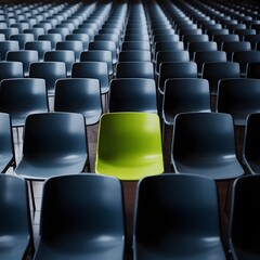 Fototapeta premium Rows of chair and the one chair looks different 