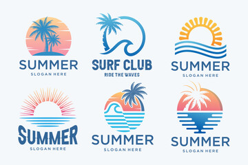 Beach logo design vector illustration