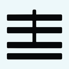 Obraz premium Silhouette trigram I Ching symbol abstract minimal vector illustrator
