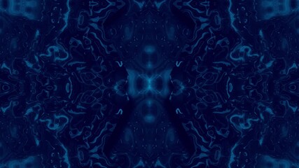Slow motion trippy kaleidoscope animation with geometric pattern symmetrical warp vibrant abstract background optical illusion dynamic visual loop psychedelic motion design hypnotic lighting blue - Powered by Adobe