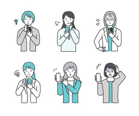 スマホを持つ・操作するビジネスパーソン