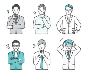 困った表情の男性ビジネスパーソン