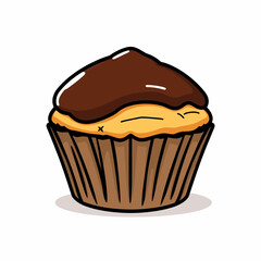 Vector icon of a freshly baked muffin with a rich top texture.