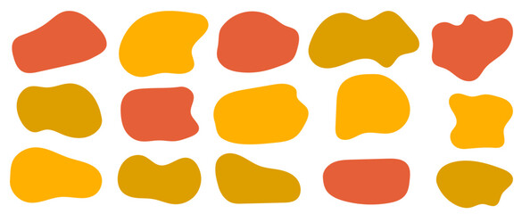 Beige brown autumn organic natural blob blot irregular form shape. Wavy speech curvy bubbles for text