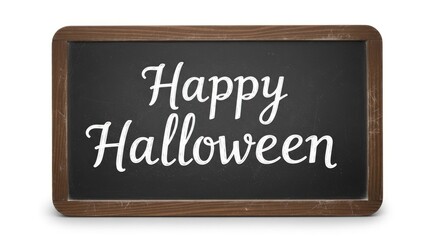 Fototapeta premium Chalkboard displays festive 'Happy Halloween' message, perfect for seasonal celebrations