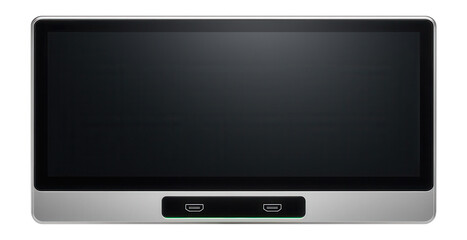 Wide dashboard display with dual HDMI inputs and touch-sensitive interface