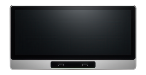 Wide dashboard display with dual HDMI inputs and touch-sensitive interface
