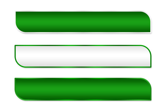 set of green lower third rectangle with silver border modern element png file transparent background	