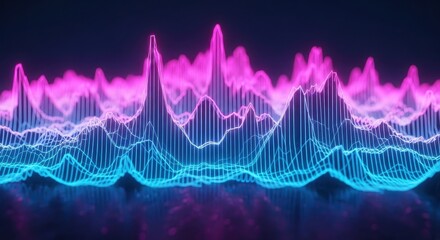 Abstract Sound Wave Visualization in Neon Colors