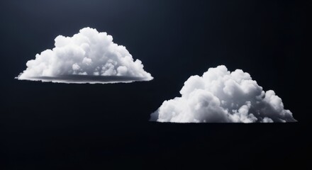 Fluffy Clouds on Dark Background - Atmospheric Render