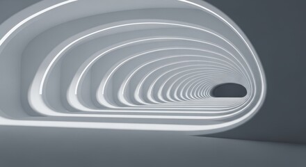 Obraz premium Modern Abstract Tunnel with Curved Lines and Soft Lighting