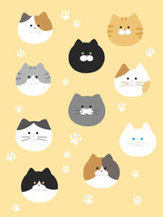 seamless background with cats