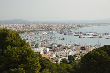 Obraz premium A view from Castell de Bellver, a castle in Palma de Mallorca, Spain