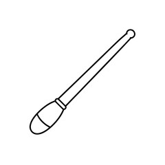 Illustration of a single drumstick outline on transparent background