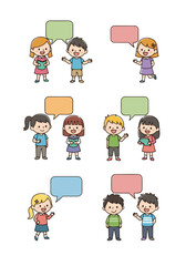 Joyful children communicating with speech bubbles, perfect for education and storytelling projects