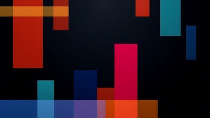 Abstract colorful rectangular shapes on a dark background, embodying a minimalist tech aesthetic.
