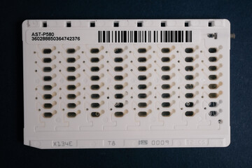 Basrah, Iraq - September 10, 2025: A VITEK Card for Antibiotic Susceptibility