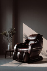 cozy home environment featuring massage armchair designed for relaxation and conversations