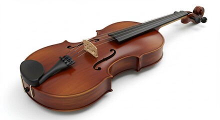 輝く木目 美しいバイオリン 上質な光沢 静かに奏でる準備完了. AI Generated