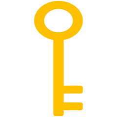 yellow silhouette vintage key icon