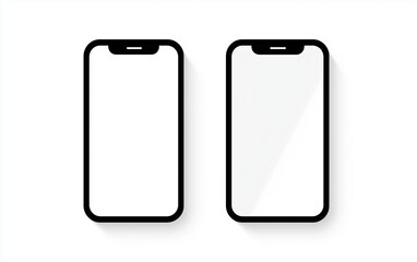 Phone icon vector in simple flat black outline style on white background, with two different shapes including left-side profile view and front profile view, minimal and modern design