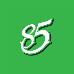 85 number anniversary logo illustration