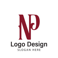 NP Letter logo designs template