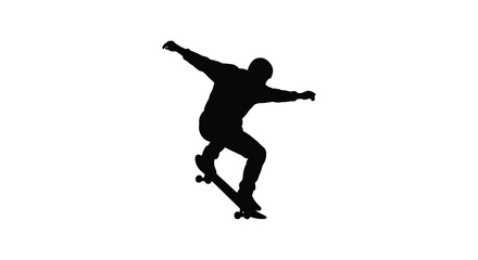 a skateboarder silhouette performing an aerial trick