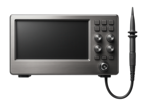 Oscilloscope with a detachable probe and signal analysis software, for use in telecommunications. - Powered by Adobe