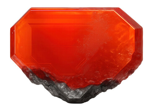 Fourmarierite crystal displaying reddish-orange color with tabular form