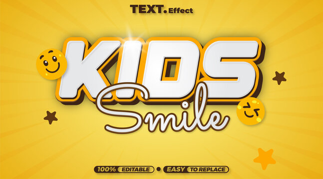 Editable colorful kids 3D text effect style - Powered by Adobe