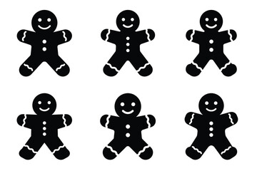 Christmas Gingerbread Man Silhouette icon
