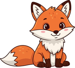 Obraz premium Adorable cartoon fox with bushy tail and smiling face, perfect for children's themes