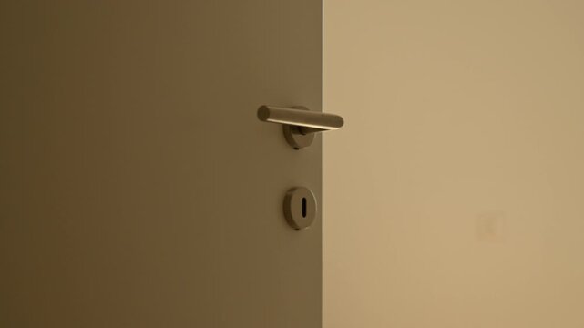 Modern minimalist white interior room door opening, 4K