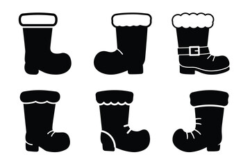 Santas Boot Vector Silhouette Art