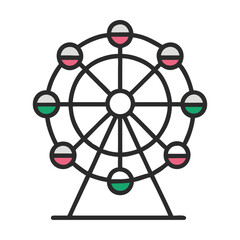 Ferris wheel no a white background 