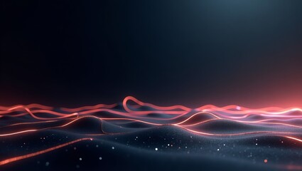 Glowing red light trails abstract background