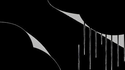 Abstract monochrome design featuring curved shapes and vertical lines creating a modern artistic composition