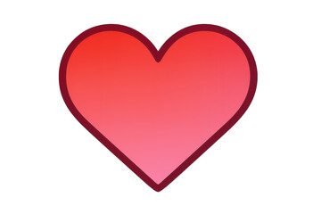 Vibrant red gradient heart symbol, isolated on transparent background.