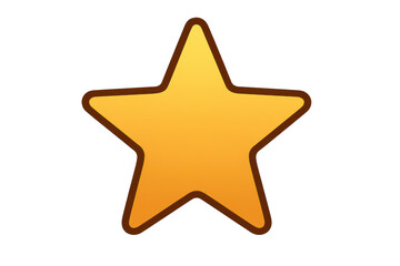 Fototapeta premium Golden yellow star icon isolated on transparent background, perfect for UI design