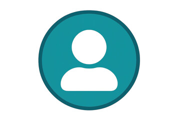 Abstract user avatar symbol in teal color, isolated on transparent background