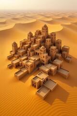 Naklejka premium A home town in the mid of the desert giving old antient look