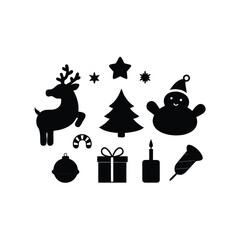 Christmas doodle clip art vector silhouette elements