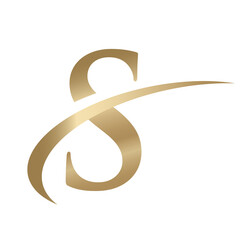 Golden Swooshing letter S Logo with Swoosh Graphic