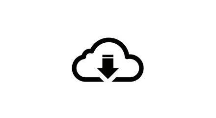 Fototapeta premium Download from the cloud with this modern black icon, easy to use for your tech project designs