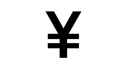 Obraz premium Japanese Yen currency icon for financial use, modern and clean, symbolizing wealth and global trade success