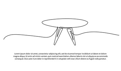 One row of tables. Minimal abstract continuous lines.