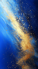 abstract blue and gold painting texture background